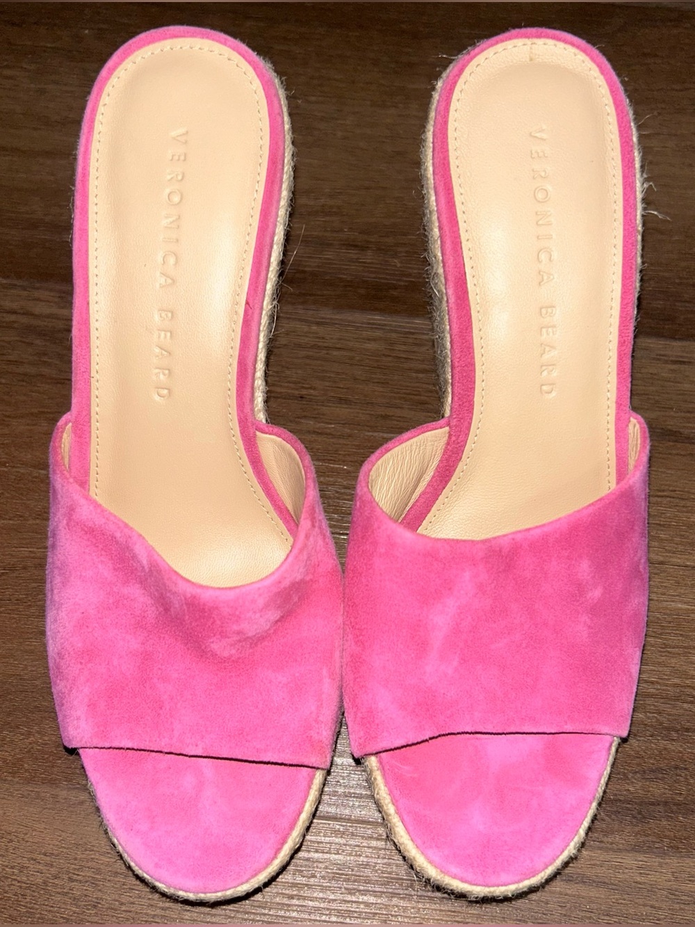 Veronica Beard PINK Dali Suede Platform Wedge Sandals Sz 5.5M